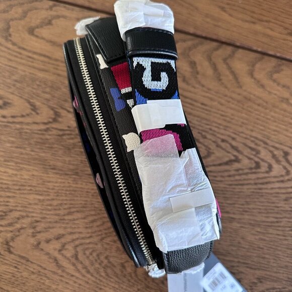 NWT! Karl Lagerfeld Maybelle Paris Double Zip Camera Bag Multi Color Monogram - Picture 5 of 9